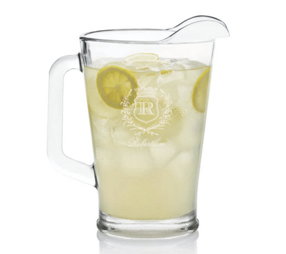Personalized Engraved Glass Pitcher