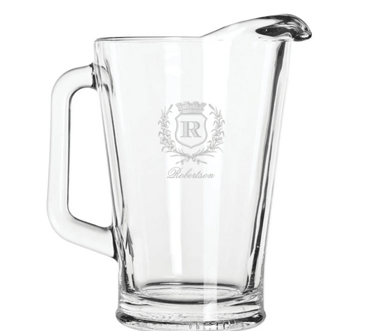 Personalized Engraved Glass Pitcher