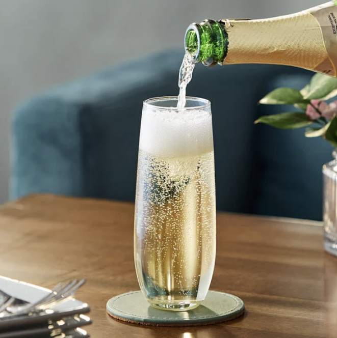 Personalized Stemless Champagne Flutes (set of two)