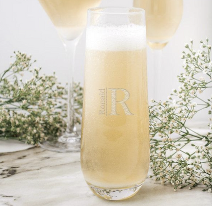 Personalized Stemless Champagne Flutes (set of two)