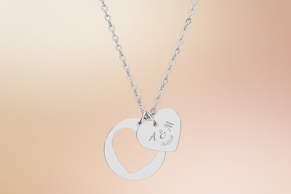 Engraved Heart Cutout Necklace