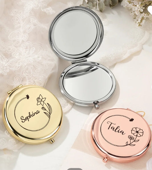 Personalized Pocket Makeup Mirror