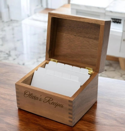 Personalized Acacia Recipe Box