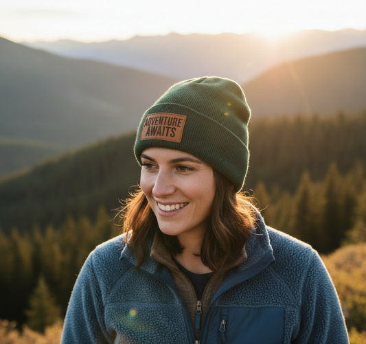 Beanie Cap with Custom Leatherette Patch