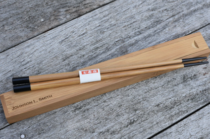 Custom Laser Engraved Bamboo Chopsticks with Case