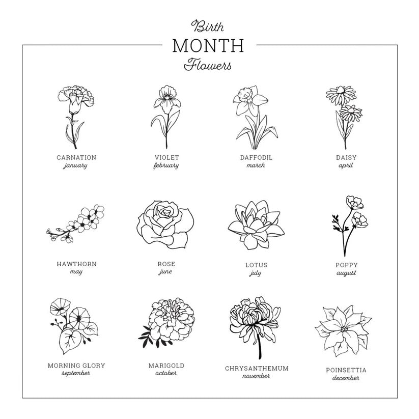 Birth Month Flower Charm Necklace