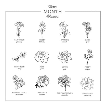 Birth Month Flower Charm Necklace