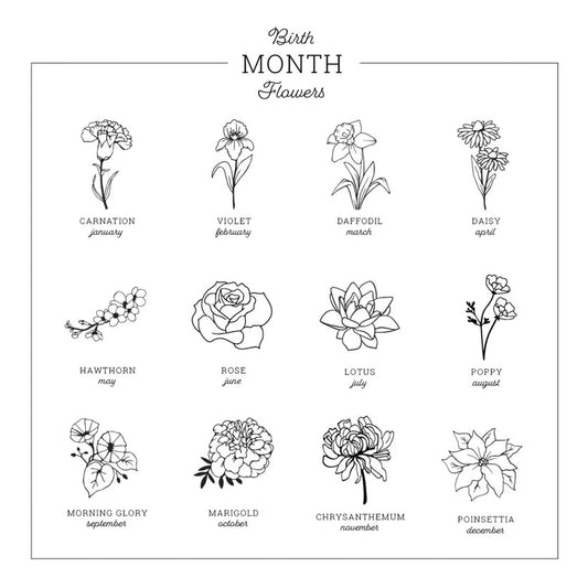 Geburtsmonats-Blumenanhänger-Halskette