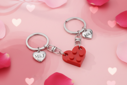 Personalisierter Holz-Schlüsselanhänger, Herzform