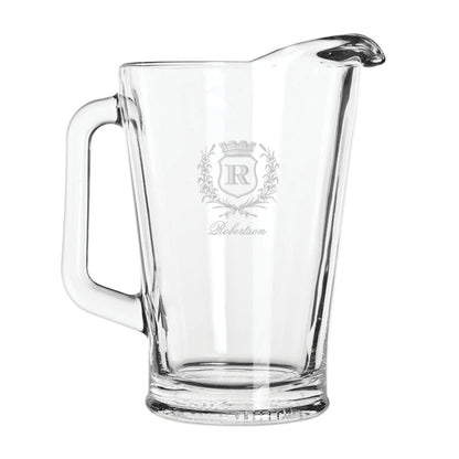 Personalized Engraved Glass Pitcher