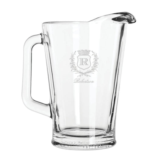 Personalized Engraved Glass Pitcher