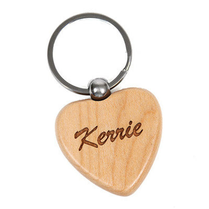 Personalized Wooden Keychain, Heart-Shape