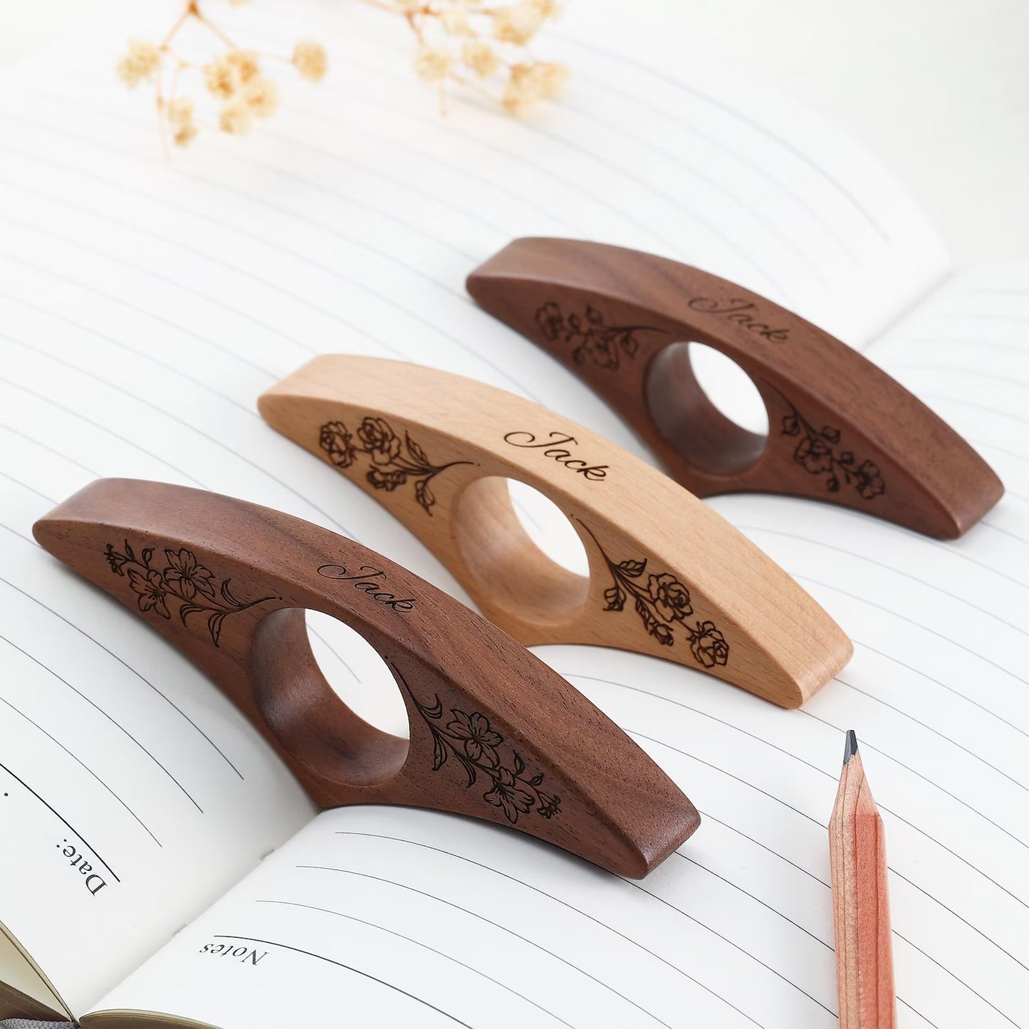 Custom Wooden Thumb Page Holder