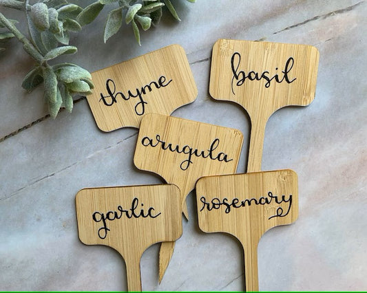 Customizable Bamboo Plant Markers