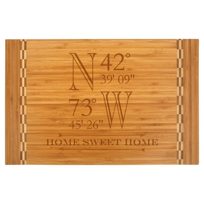 Custom Bamboo Cutting Board with Butcher Block Inlay