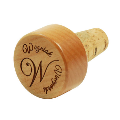 Personalized Wine Bottle Stopper Rosewood Or Maple