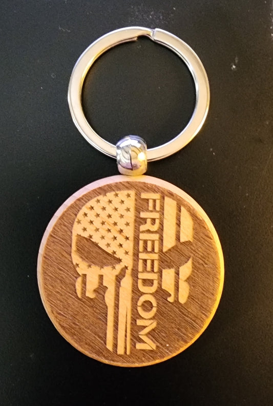 Personalized Wooden Keychain, Round