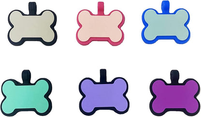 Engraved Silicone ID Tag, Bone Shaped