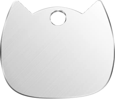 Etiqueta de identificación personalizada de acero inoxidable, gato