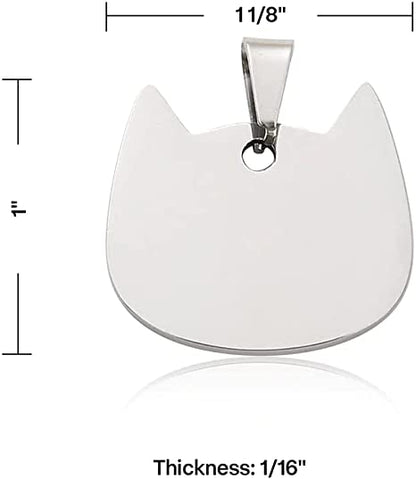 Etiqueta de identificación personalizada de acero inoxidable, gato