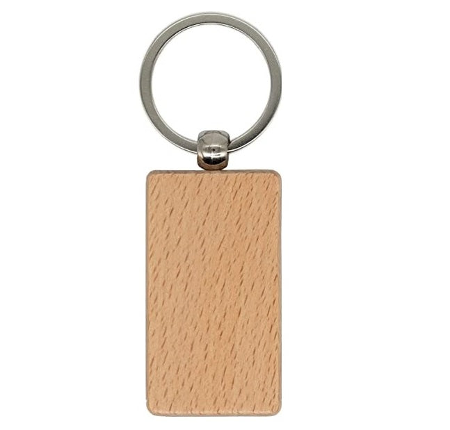 Personalized Wooden Keychain, Rectangle