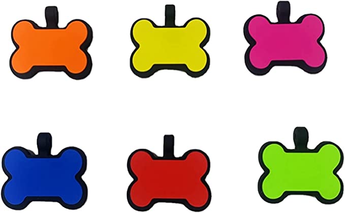Etiqueta de identificación de silicona grabada, con forma de hueso