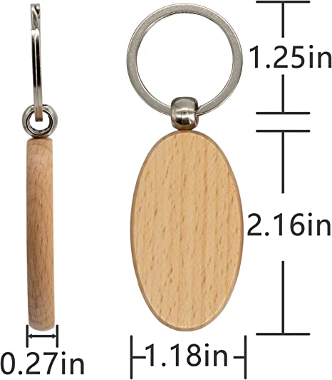 Personalized Wooden Keychain, Oval